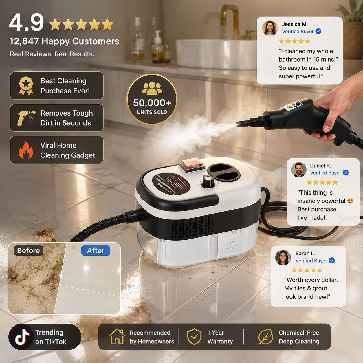 VaporElite Pro™ Handheld Steam Cleaner