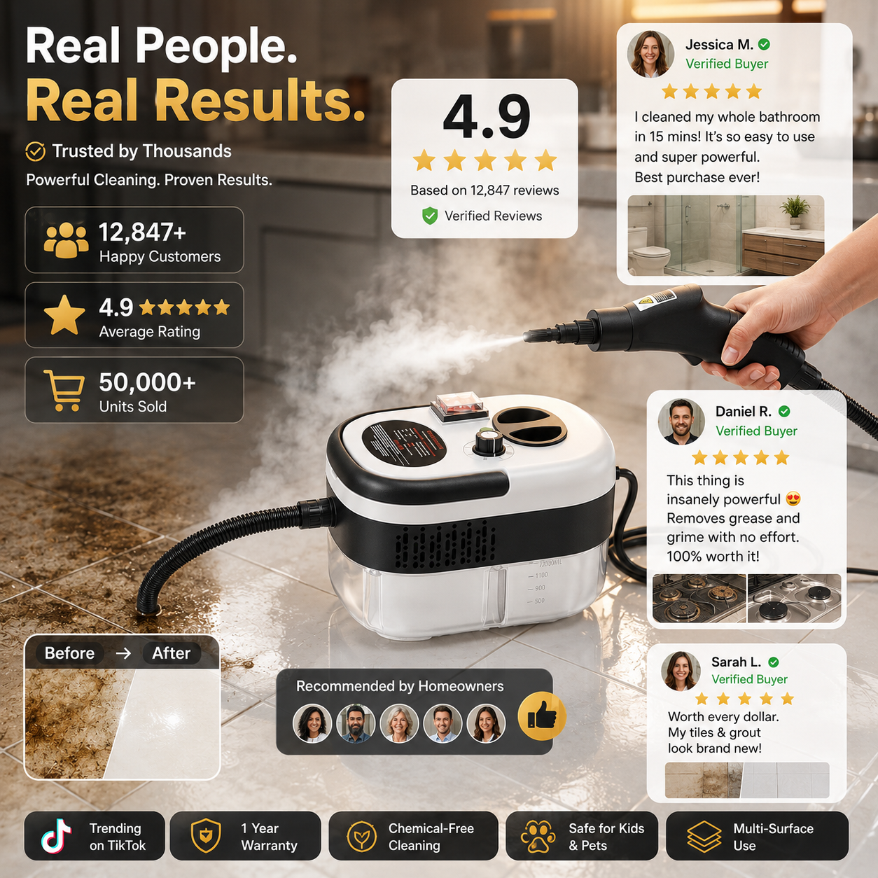 VaporElite Pro™ Handheld Steam Cleaner