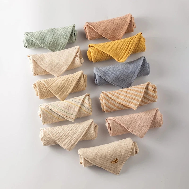 Cotton Gauze Muslin Squares (5-Pack) — Multipurpose Baby Burp & Face Cloths
