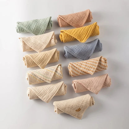 Cotton Gauze Muslin Squares (5-Pack) — Multipurpose Baby Burp & Face Cloths