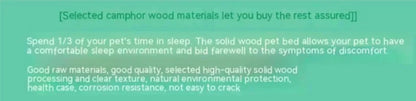 Solid Wood Dog Kennel Pets Bed Smooth Polished Teddy Dog Nest Golden Retriever Detachable Pet Bed Solid Wood Material Cat House