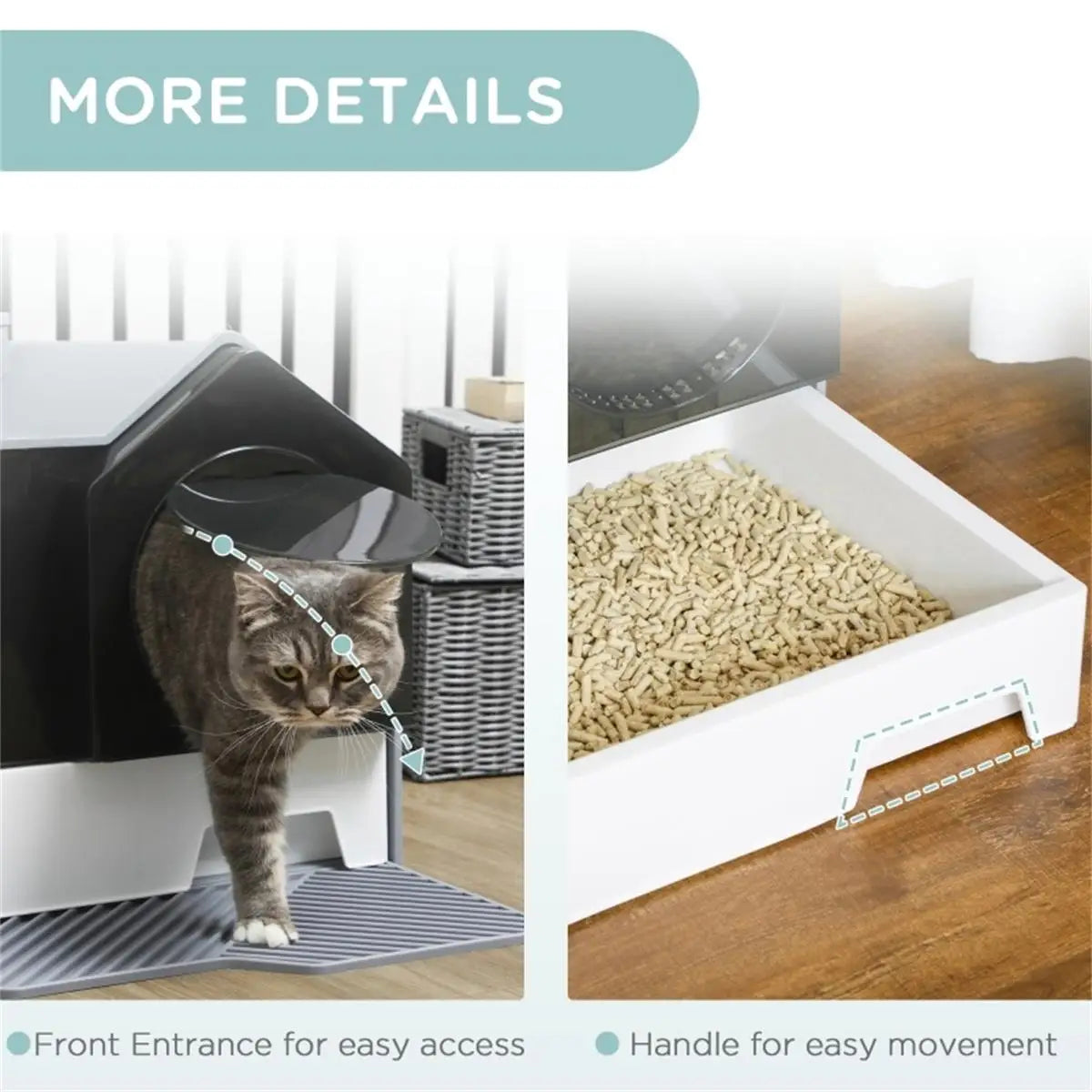 Premium Cat Litter Box with High Sides | Easy Clean & Odor Control | Durable Pet Accessory