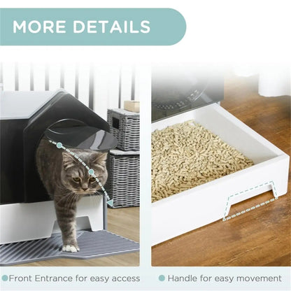 Premium Cat Litter Box with High Sides | Easy Clean & Odor Control | Durable Pet Accessory