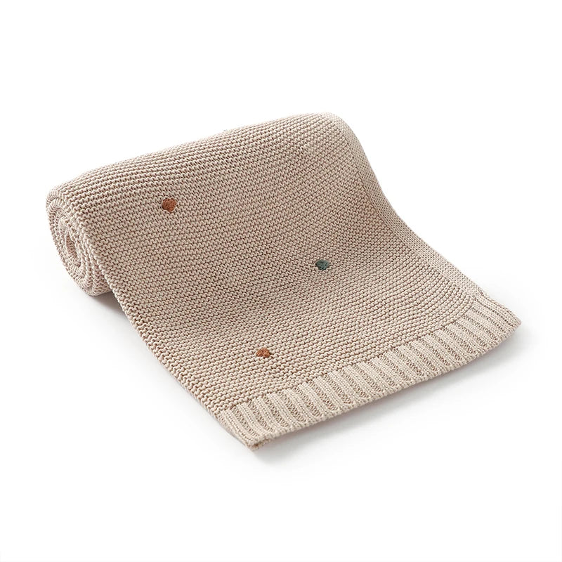 Ultra-Soft Knitted Baby Blanket – 90×70cm Cotton Swaddle Wrap