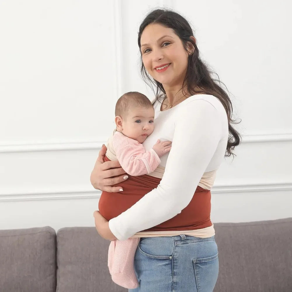 Unisex Baby Wrap Carrier Elasticity Hand Free Baby Carrier Slings Breathable Infant Carrier Slings for Newborn Up To 15KG