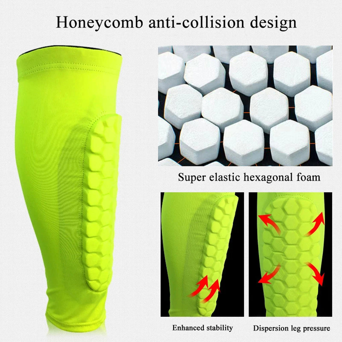 Honeycomb Padded Shin Guards – Breathable Sports Leg Protectors (2-Pack)