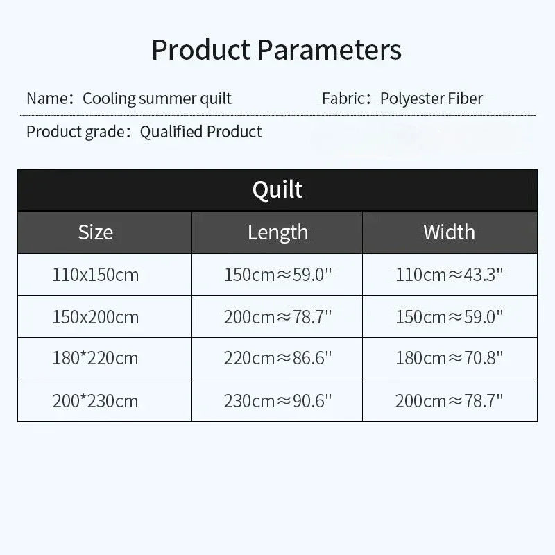 Japanese Quilted Cooling Summer Blanket Super Soft Skin-friendly Quilt Breathable Lightweight Comforter Air-conditioned Duvet
