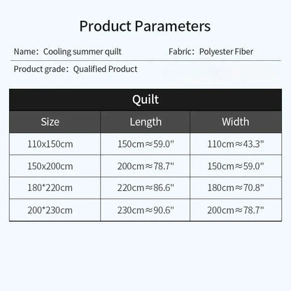 Japanese Quilted Cooling Summer Blanket Super Soft Skin-friendly Quilt Breathable Lightweight Comforter Air-conditioned Duvet