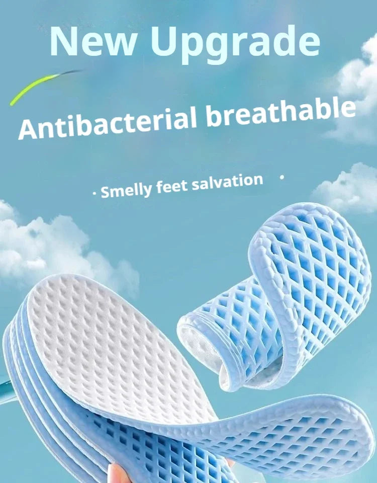 3 Pair Summer Cooling Insoles for Men Running Sports Shock Absorption Shoe Sole Breathable Shoes Insole Memory Foam Shoe Pads