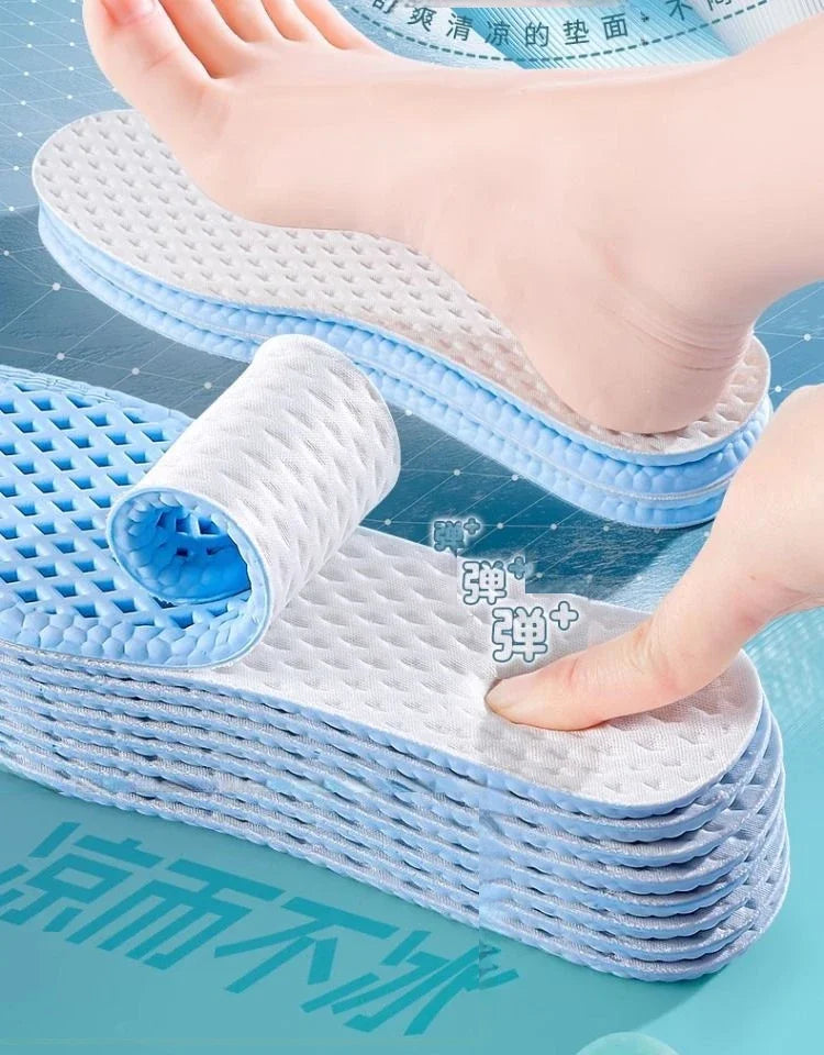 3 Pair Summer Cooling Insoles for Men Running Sports Shock Absorption Shoe Sole Breathable Shoes Insole Memory Foam Shoe Pads