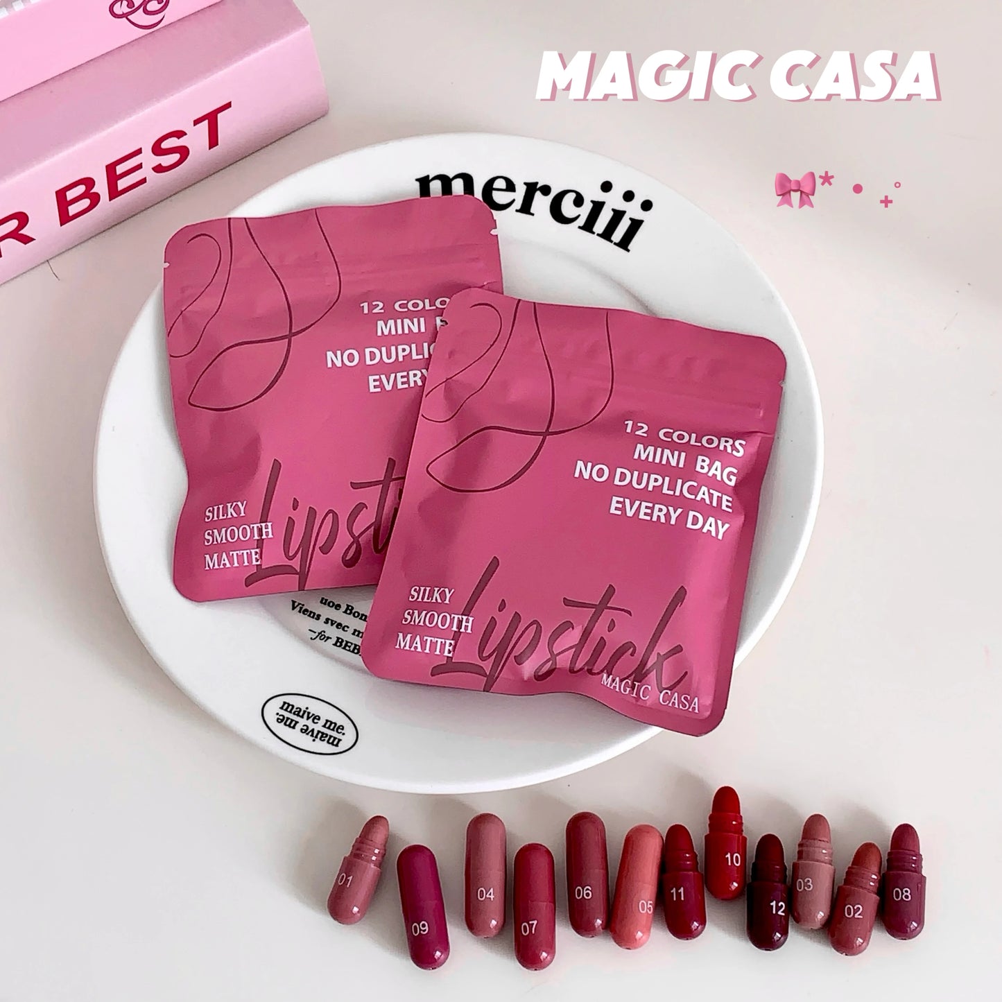 12-Color Matte Lip Balm Set – Long-Lasting Lipstick Gift Kit