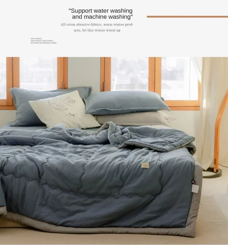 Japanese Quilted Cooling Summer Blanket Super Soft Skin-friendly Quilt Breathable Lightweight Comforter Air-conditioned Duvet
