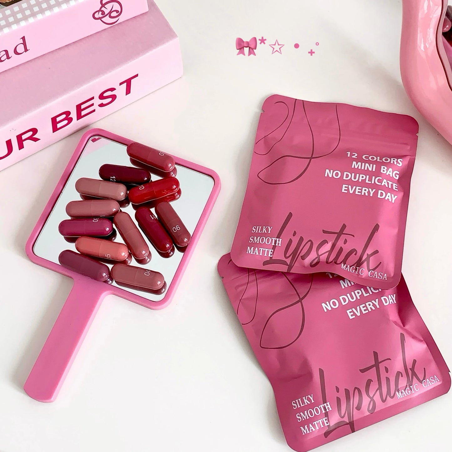 12-Color Matte Lip Balm Set – Long-Lasting Lipstick Gift Kit