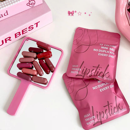 12-Color Matte Lip Balm Set – Long-Lasting Lipstick Gift Kit