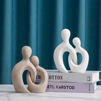 Modern Couple Desktop Decor Abstract Handmade Bedroom Embracing Sculpture Characters Nordic Home Furnishings