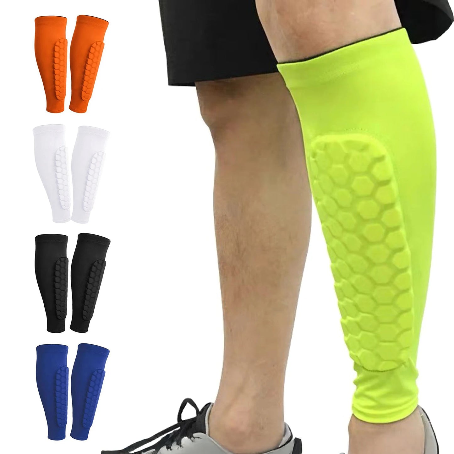 Honeycomb Padded Shin Guards – Breathable Sports Leg Protectors (2-Pack)