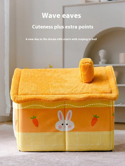 Dog bed Can Be Disassembled and Washed puppy tent For pet , Providing Warmth for Autumn and Winter, with Plush and Non Slip Mats