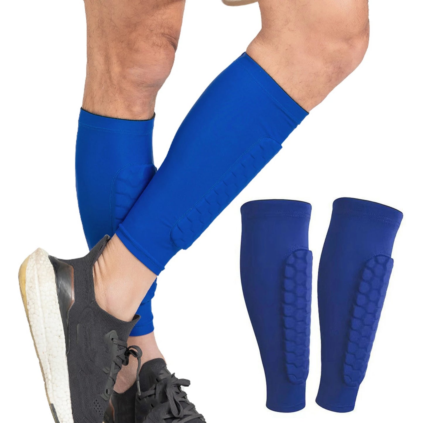 Honeycomb Padded Shin Guards – Breathable Sports Leg Protectors (2-Pack)