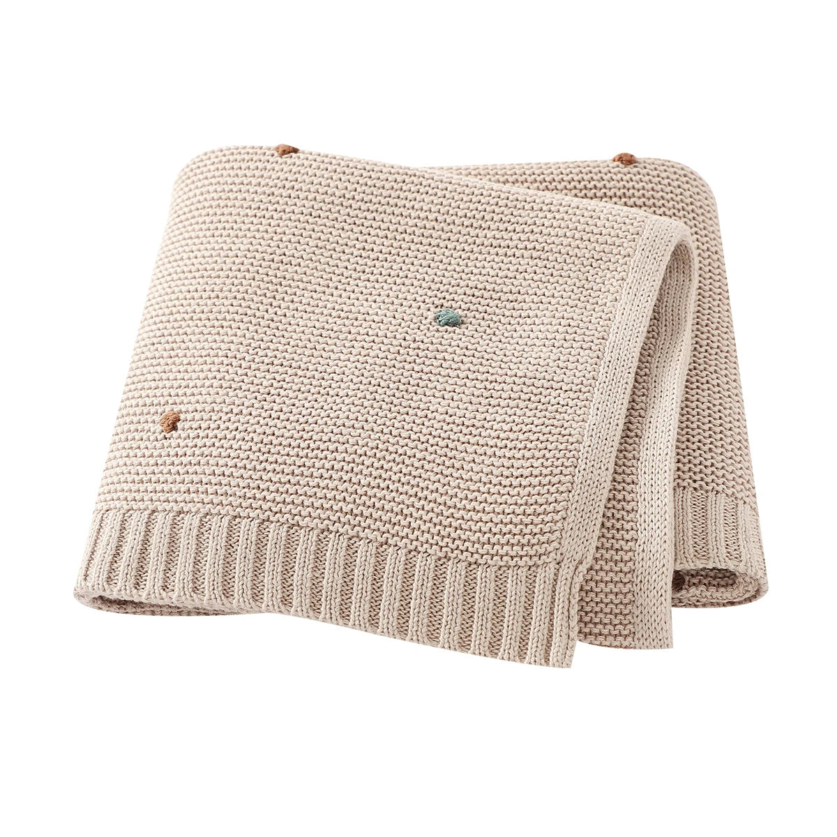 Ultra-Soft Knitted Baby Blanket – 90×70cm Cotton Swaddle Wrap
