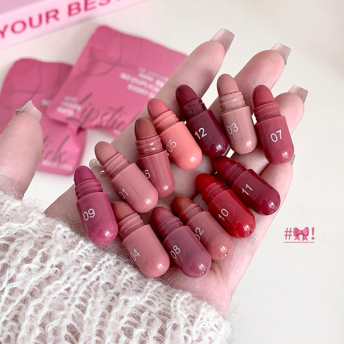 12-Color Matte Lip Balm Set – Long-Lasting Lipstick Gift Kit