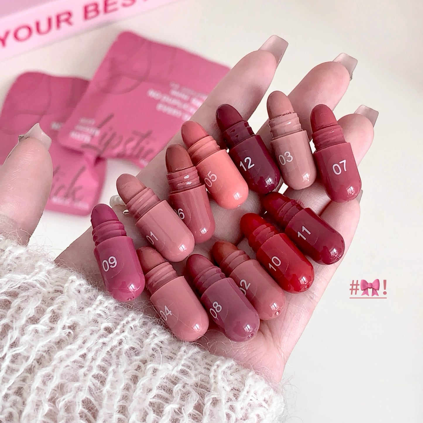 12-Color Matte Lip Balm Set – Long-Lasting Lipstick Gift Kit