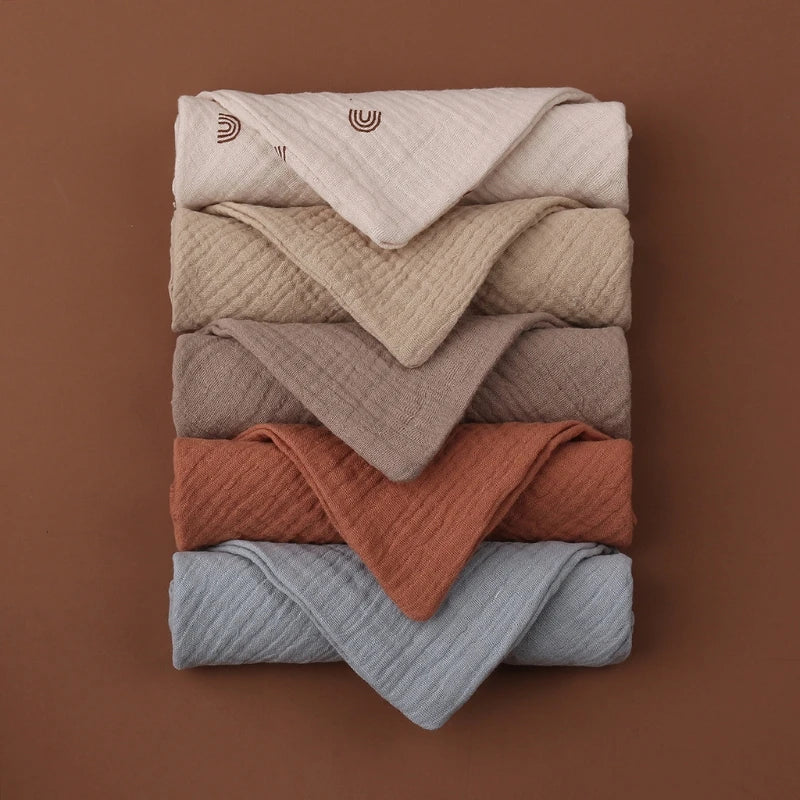 Cotton Gauze Muslin Squares (5-Pack) — Multipurpose Baby Burp & Face Cloths