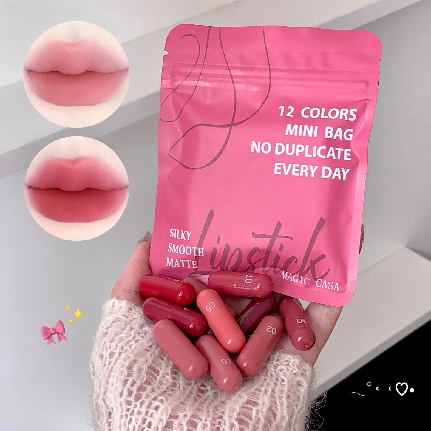 12-Color Matte Lip Balm Set – Long-Lasting Lipstick Gift Kit