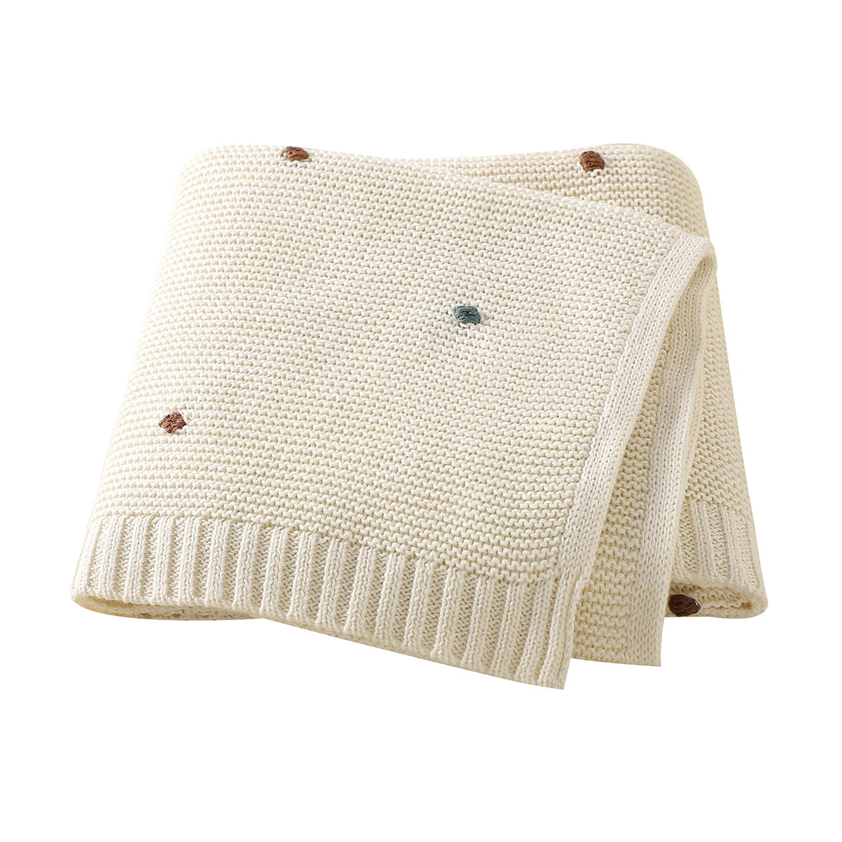 Ultra-Soft Knitted Baby Blanket – 90×70cm Cotton Swaddle Wrap
