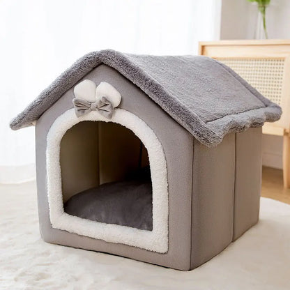 Dog bed Can Be Disassembled and Washed puppy tent For pet , Providing Warmth for Autumn and Winter, with Plush and Non Slip Mats