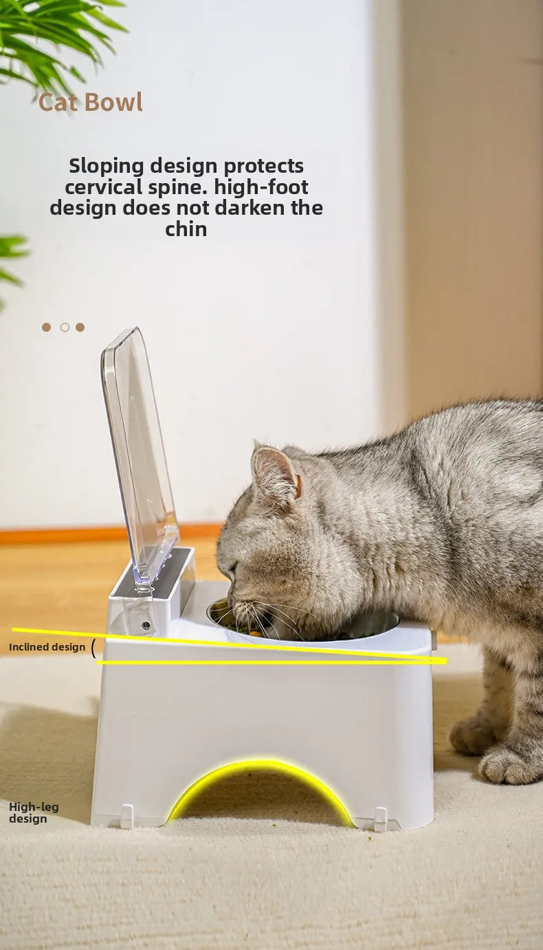 Smart Cat Bowl Pet Feeder Bowl Cat Dog Food Feeder Infrared Sensor Auto Open Cover Smart Feeder Anti-mouse Cat Food Dispenser