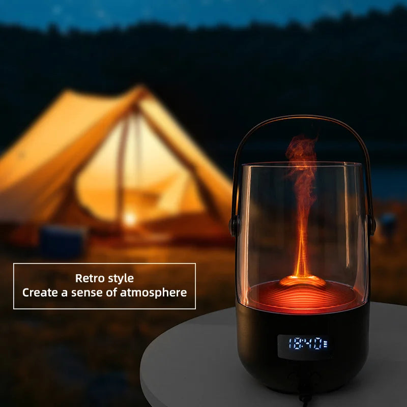 Vintage Flame Diffuser Create a Cozy Ambiance 200ML Aromatherapy Humidifier With 3 Timer Modes, Soothing Glow & Safe Auto-Off