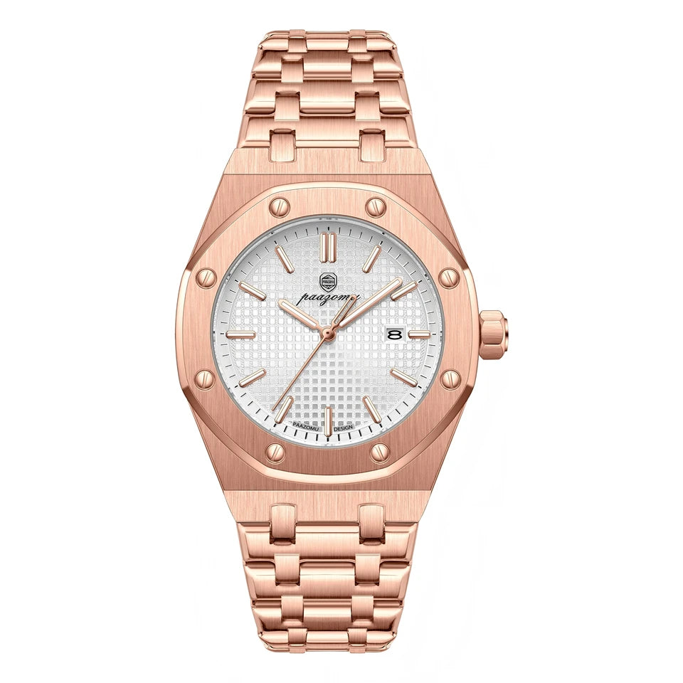 POEDAGAR Luxury Business Man Wristwatch Waterproof Luminous Date Men Watch Stainless Steel Fashion Quartz Watches For Men Reloj