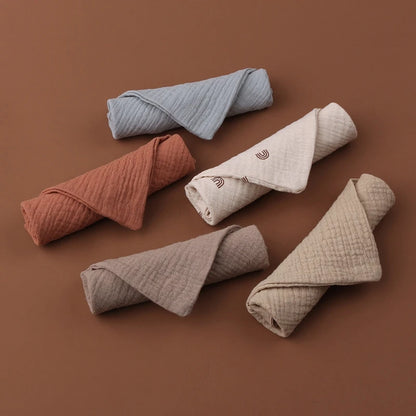 Cotton Gauze Muslin Squares (5-Pack) — Multipurpose Baby Burp & Face Cloths