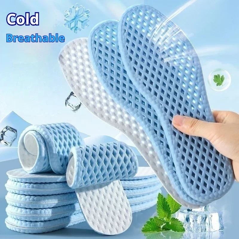 3 Pair Summer Cooling Insoles for Men Running Sports Shock Absorption Shoe Sole Breathable Shoes Insole Memory Foam Shoe Pads