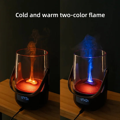 Vintage Flame Diffuser Create a Cozy Ambiance 200ML Aromatherapy Humidifier With 3 Timer Modes, Soothing Glow & Safe Auto-Off