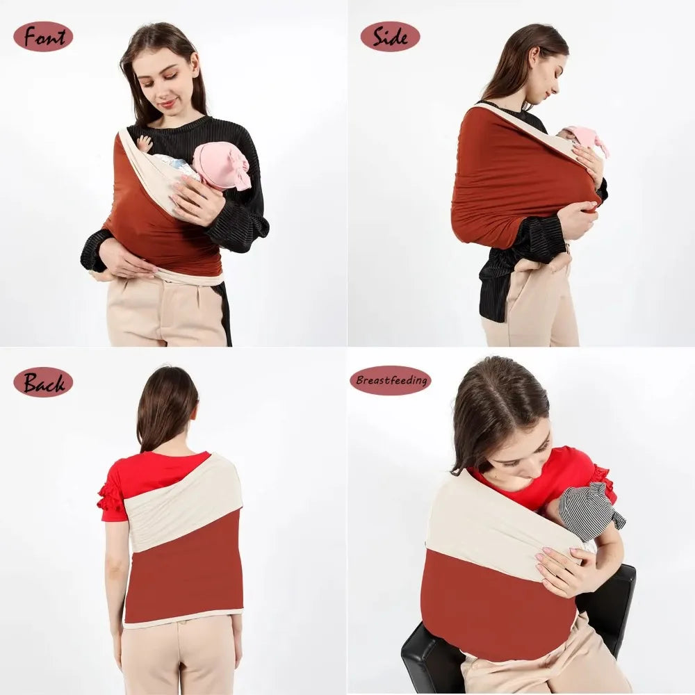 Unisex Baby Wrap Carrier Elasticity Hand Free Baby Carrier Slings Breathable Infant Carrier Slings for Newborn Up To 15KG