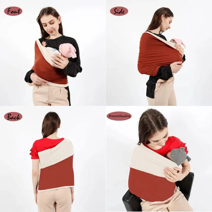 Unisex Baby Wrap Carrier Elasticity Hand Free Baby Carrier Slings Breathable Infant Carrier Slings for Newborn Up To 15KG
