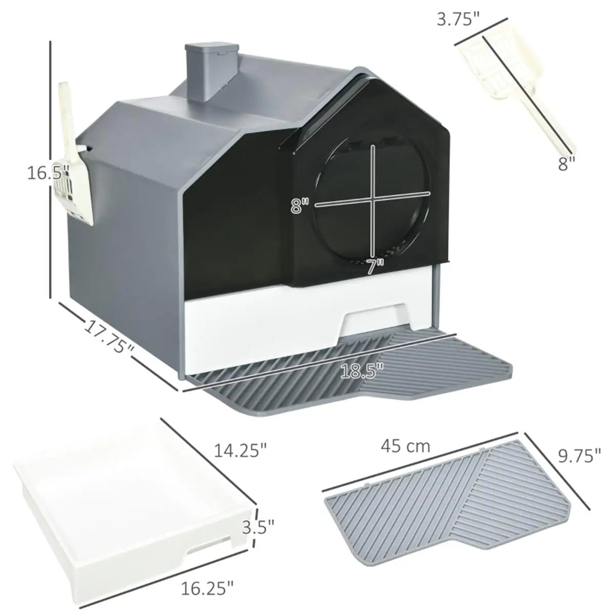 Premium Cat Litter Box with High Sides | Easy Clean & Odor Control | Durable Pet Accessory