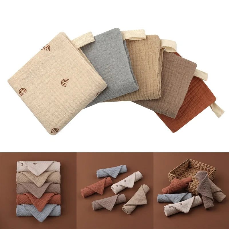 Cotton Gauze Muslin Squares (5-Pack) — Multipurpose Baby Burp & Face Cloths