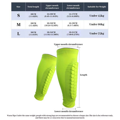 Honeycomb Padded Shin Guards – Breathable Sports Leg Protectors (2-Pack)