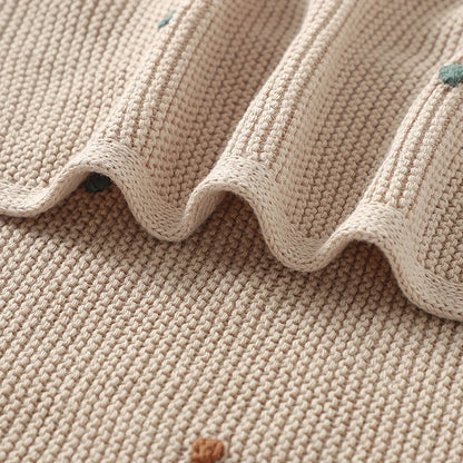 Ultra-Soft Knitted Baby Blanket – 90×70cm Cotton Swaddle Wrap