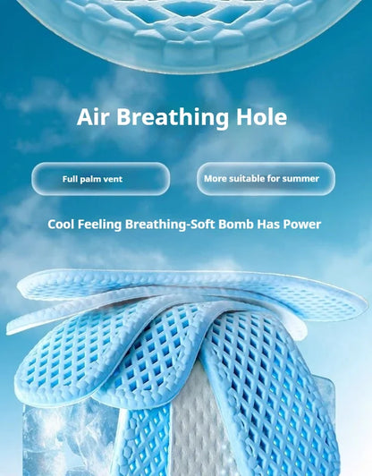3 Pair Summer Cooling Insoles for Men Running Sports Shock Absorption Shoe Sole Breathable Shoes Insole Memory Foam Shoe Pads