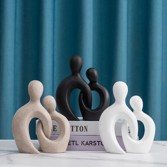 Modern Couple Desktop Decor Abstract Handmade Bedroom Embracing Sculpture Characters Nordic Home Furnishings
