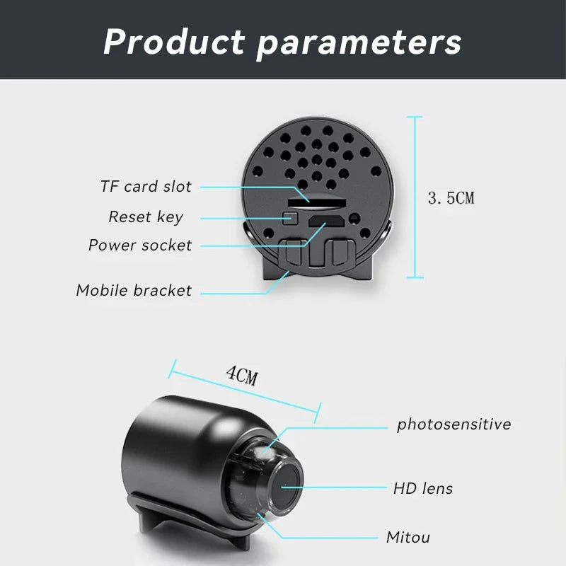 4k HD mini camera 1080p wireless wifi webcam web cam ultra spy cameras hidden Infrared night vision motion detection wide angle