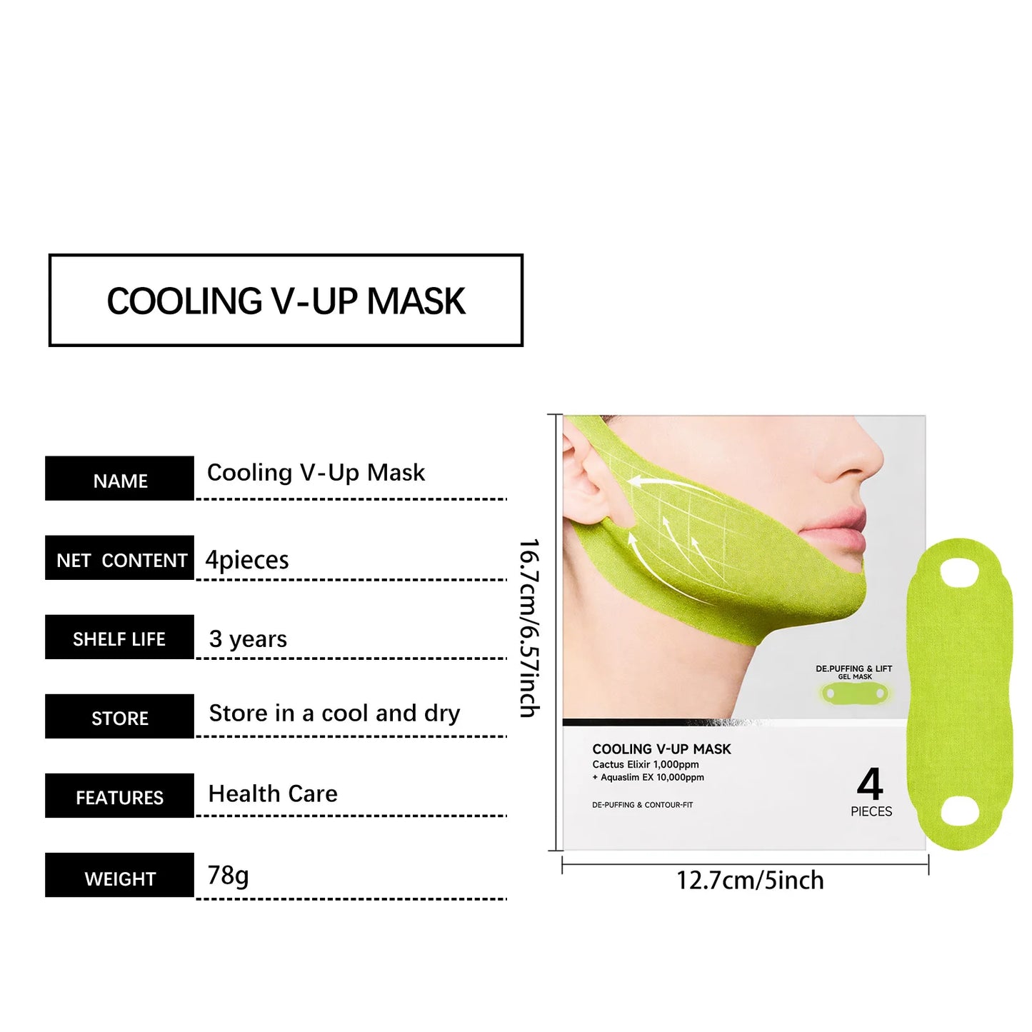 V-Line Contour Face Patches – Firming Caffeine Mask (4-Pack)