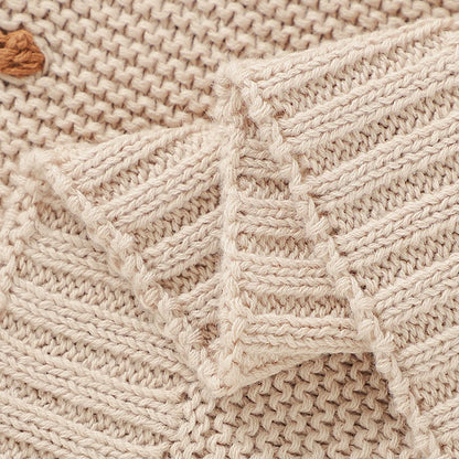 Ultra-Soft Knitted Baby Blanket – 90×70cm Cotton Swaddle Wrap