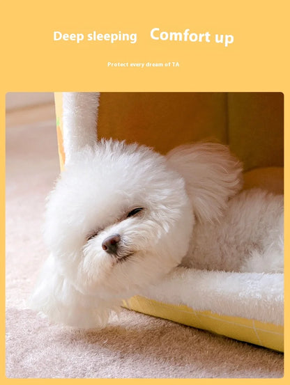 Dog bed Can Be Disassembled and Washed puppy tent For pet , Providing Warmth for Autumn and Winter, with Plush and Non Slip Mats